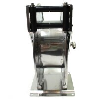 Schlauchaufroller - Automatisch - Offen - Edelstahl - Fett und Wasser (Hochdruck) - 25 Meter Schlauch - 3/8 Zoll - Starre Wandhalterung
