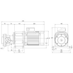 Elektro-Zahnradpumpe mit Montagefuß - 230/400 Volt - 1,1 kW - 47,3 l/min - 7 bar Ausgangsdruck - G 1 IG