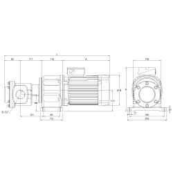 Elektro-Zahnradpumpe mit Montagefuß - 230/400 Volt - 1,5 kW - 124,0 l/min - 4 bar Ausgangsdruck - G 1 1/2 IG