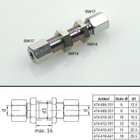SKF Gerade Schottverschraubung - Für Rohr Ø 10 mm (d) - Stahl verzinkt